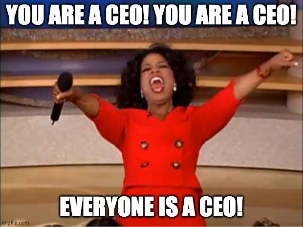 You Are a CEO, You Are a CEO, Everyone Is a CEO!
